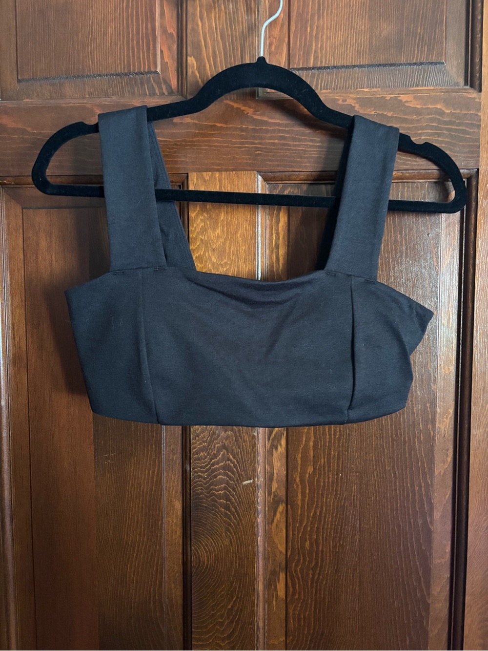 Black Sports Bra with Wide Straps - Women